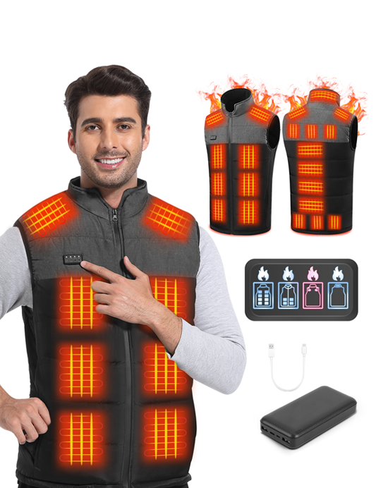 Men's lightweight Heated Vest -Grey